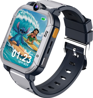 PunnkFunnk Safeguard AMOLED Display, 5G/4G Sim Calling, Selfi Camera with GPS Tracking Smartwatch(Navy Blue Strap, Regular Size)