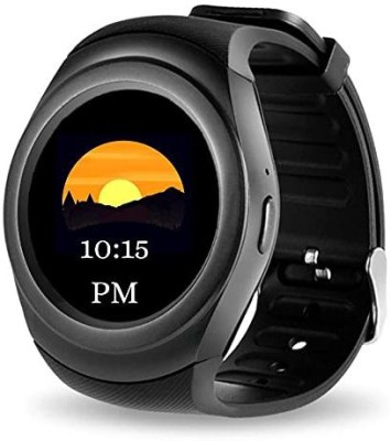 Rhobos Y1 SmartWatch Touch Screen Support Micro SIM Card with Bluetooth Sleep Smartwatch(Black Strap, Free Size)