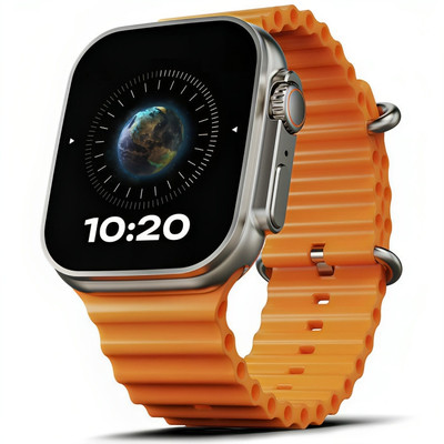 Techio Bluetooth calling,Notification support,Music play,Camera control,Sports feature Smartwatch(Orange Strap, 1.99)