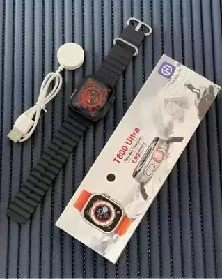 RLS T800 ultra smart watch with wireless charging Smartwatch(BLACK Strap, FREE SIZE)
