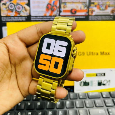 TECHMAZE Android Smart Watch Men 4G Network BT Call GPS X8 Ultra C9 Smartwatch Smartwatch(Gold Strap, Free Size)