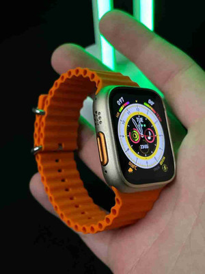 Ghostcreation T800 Ultra smart watch with WiFi GPS Sim Card 4G W27 Smartwatch(Orange Strap, Free Size)