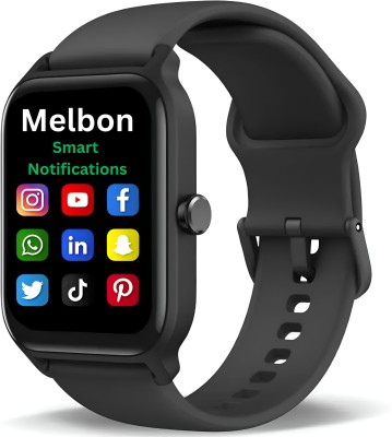 Melbon H9 BT Calling, Fitness tracking Multiple Watch Faces,Sleep Monitor,Heart & SpO2 Smartwatch(Black Strap, Free Size)