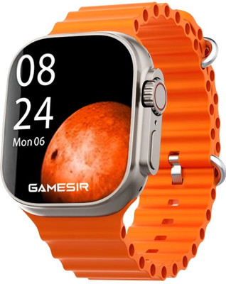 Techio T800 Smart Watch Ultra Smartwatch(Orange Strap, Free)