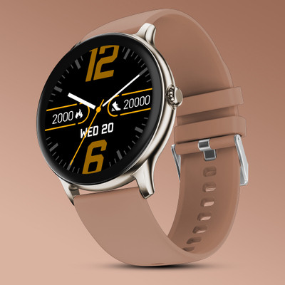 Fire-Boltt Ninja Talk 35.3mm (1.39) Round Bluetooth Calling Metal Body,120 Sports Modes Smartwatch(Mocha Mouse Strap, Free Size)