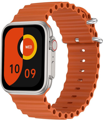 ADCOM Armour Pro with 1.96'' HD Display, Bluetooth Calling & Functional Crown IP65 Smartwatch(Orange Strap, Free Size)