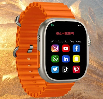 Techio T800 Ultra Smart Watch Calling Notification (Orange Strap, Free Size) Smartwatch(Orange Strap, FREE)