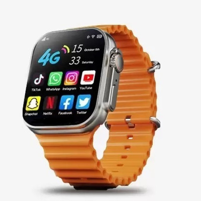 Prahar galaxy T800 smart watch & S8 4G network Android System T800 Ultra T6 MXY62 Smartwatch(ORANGE Strap, FREE SIZE)