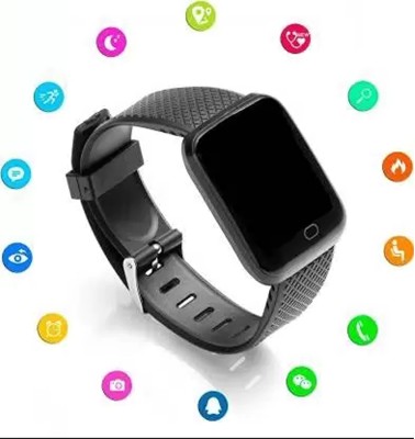 SYARA DAQ_129I_ID116 Smart band compatiable with all Smartphones Smartwatch(Black Strap, Free Size)