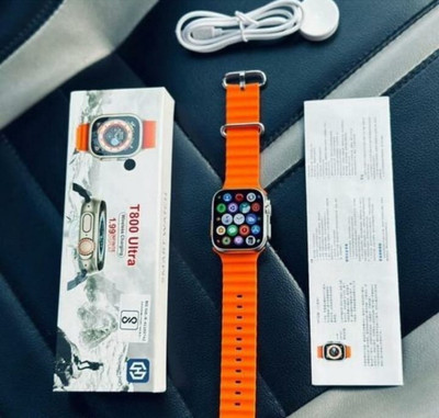 Arceus T800 Ultra Smart Watch & Wireless Charger MX42 Smartwatch(ORANGE Strap, FREE Size)