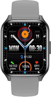 Time Up Metal Case Light Weight Android/iOS Calling Music Speaker Health & Fitness Smartwatch(Grey Strap, M)