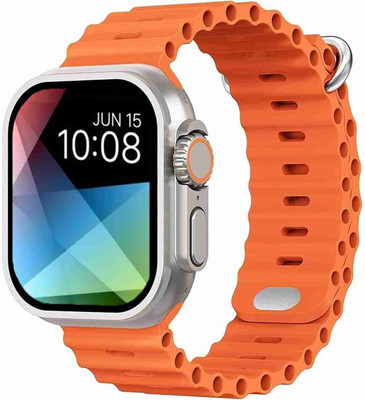 NODA T800 Ultra Smart Watch with Dual Strap Full Screen Waterproof Touch Display Smartwatch(Orange Strap, Free size)