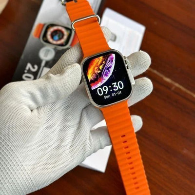 LOFTYTECH T800 Android Smart Watch Men 4G Network T800 BT Call GPS T800 Ultra S25 Smartwatch(Orange Strap, Free Size)