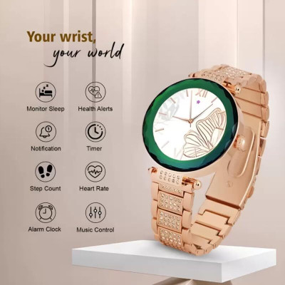 ZARRY GEN 17 Golden Chain Luxury Smartwatch with Bluetooth Calling Watch Men and Women Smartwatch(Golden Strap, Freesize)