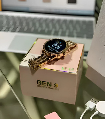 dicrobots gen 9 smartwatch gold edition with diamonds straps and silicon strap Smartwatch(gold Strap, 45)