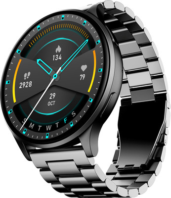 boAt Lunar Prime w/ 3.68 cm(1.45') AMOLED Display, BT Calling & Watch Face Studio Smartwatch(Steel Silver Strap, One Size)