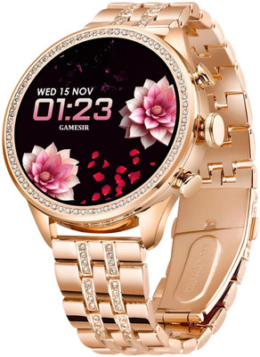 GameSir GEN 9 Bluetooth smart Calling ,Specially Made for Women & Girls with Extra Strap Smartwatch(Rose Gold Strap, 1.3 Inch Amoled Sunlight Proof Display)