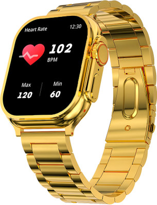 WTG S9 2.19 AMOLED Display BT calling Luxury Design for Men Golden Smartwatch(Golden Strap, Regular)
