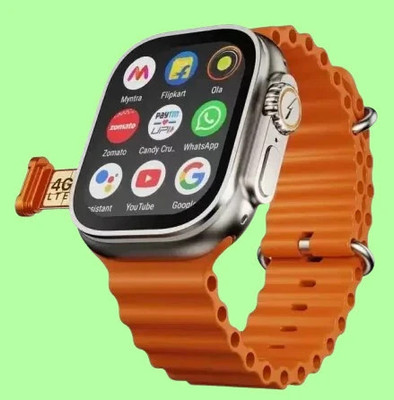BOOMLY New T10 Ultra Smartwatch WIth 20+ New Features & No SIm Option Smartwatch(Orange Strap, Free Size)