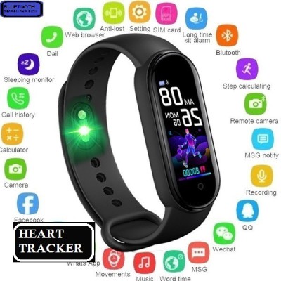 YORBAX H368 M4_PRO STEP COUNT BLUETOOTH SMART BAND BLACK(PACK OF 1)(Black Strap, Size : FREE)