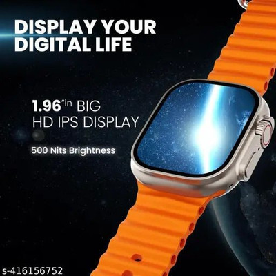 Veu T800 ULTRA Smart Watch No sim card Opetion Smartwatch NO sim card Smartwatch(ORANGE Strap, free size)