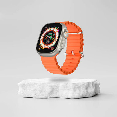 Anil Enterprises T800 Ultra Bluetooth Calling HeartRate Fast Magnetic Charging Fitness Smartwatch(Orange Strap, Free Size/Regular)