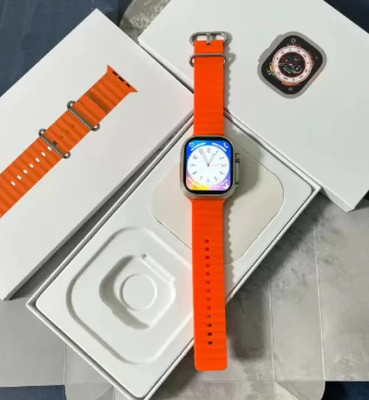 Veu T800 Ultra Smart Watch Series 8 For Men & Women (Orange, Free Size) Smartwatch(Orange Strap, Free Size)