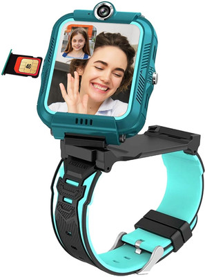 Sekyo Turbo Video Calling 4G GPS Smart Watch for Kids, Dual Camera, SOS, Touch Smartwatch(Green Strap, Parent Control via Sekyo App Safety watch for kids, Family alert Smartwatch)