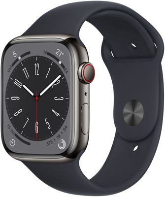 Apple Watch Series 8 GPS + Cellular With ECG App, Temperature Sensor, Crash Detection  (Midnight Strap, Regular) For Rs. 34999 @ 56 %
