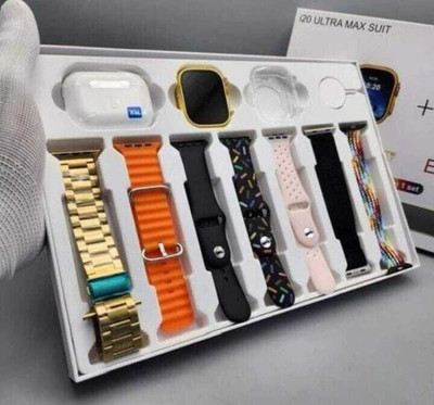EVAAENTERPRISES 7 in 1 smartwatch with earbuds combo Smartwatch(multicolour Strap, 10)