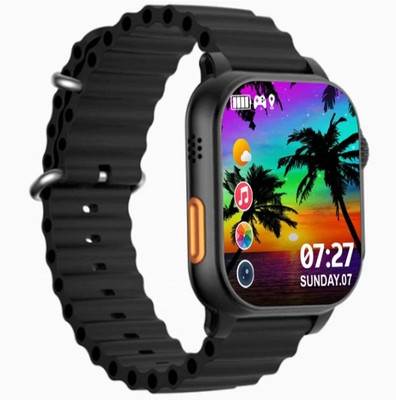 Techio T800 Smart Watch Ultra Smartwatch(Black Strap, FREE)