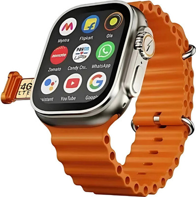 VR Bright Lite Mebon T800 ULTRA 1.96 AMOLED DISPLAY BT Smartwatch(ORANGER Strap, FREE)