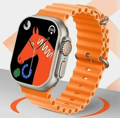 RLS T800 ultra Full screen Smart Watch Series 8 For Men & Women 4G Network Sim Card Smartwatch(Orange Strap, Free Size)