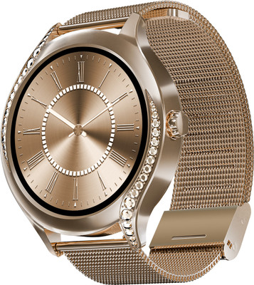 boAt Enigma Gem Women's Luxury Watch w/ SOS Location Tracker & 1.19''(3.02 cm) AMOLED Smartwatch(Rose Gold Strap, Free Size)