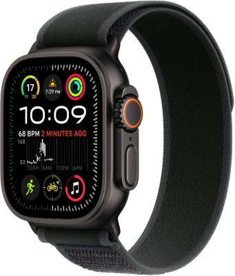 Apple Watch Ultra 2 GPS + Cellular 49mm Black Titanium with Black Trail Loop(Black Strap, Free Size)