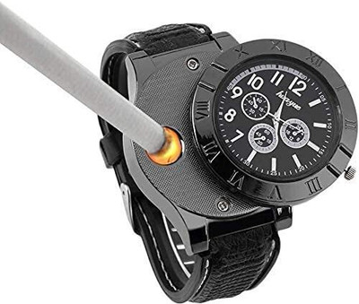 CHG Universal Cigarette Watch Lighter Stylish USB Rechageable Electric 2-in-1 Pocket Lighter(Black)