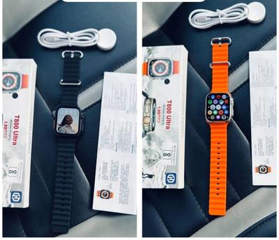 zora T800 Ultra Smartwatch Combo with Bluetooth Calling, Wireless Charging 4G Smartwatch(Orange, Black Strap, 49MM)
