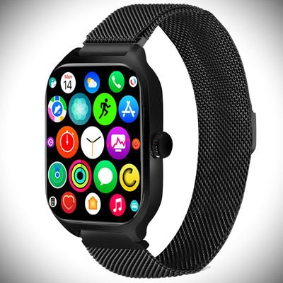 ATSK HUB H9 Smartwatch Calling,Fitness,Heart Rate Tracking Kids Girls & Boys (6-22 Years) Smartwatch(Black Strap, 2.01 Inch Huge First Big Display)