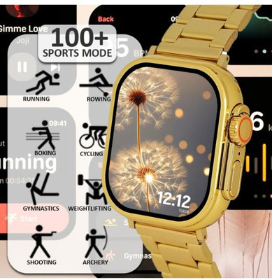 JANROCK C9 Ultra 2 Golden edition Smartwatch Smartwatch(Gold, Orange Strap, Free Size)