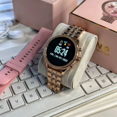 ULTRON Gen 9 Model Fitness Health Music Smartwatch: The Next Generation of women-* Smartwatch(Pink, Golden Strap, Free)