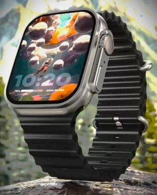 zora New Smartwatch T10 Ultra With BT Calling & Wireless Charging Smartwatch(Black Strap, Free Size)