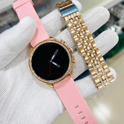 ATSK HUB Gen 9 Model Fitness Health Music Smartwatch: The Next Generation of women* Smartwatch(Pink, Golden Strap, Free)