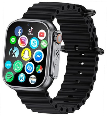 PAPLAJ ENTERPRISES T800 Ultra- Dual Strap, Full Screen, Bluetooth Calling, Android & iOS Compatible Smartwatch(Black Strap, FREE SIZE)
