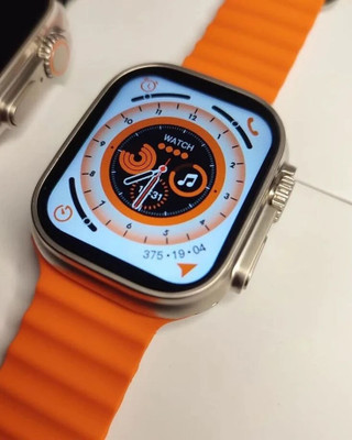 Tech Wear NO RETURN NO REPLACE BATTERY 1 DAY T118 Smartwatch(orange, Black Strap, FREESIZE)