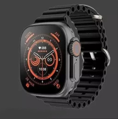 NIKHILX Ultra Smart Watch & Wireless Charger Smartwatch Smartwatch(BLACK Strap, FREE SIZE)
