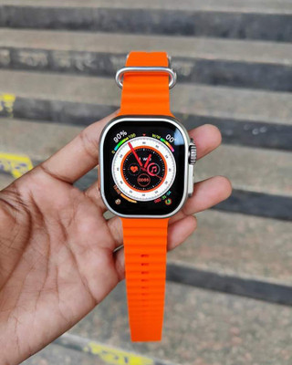 zdea T800 Ultra SmartWatch With BT Calling and Answer Full Touch Fitness smartwatch Smartwatch(ORANGE Strap, Free Size)