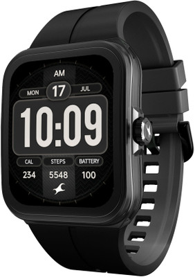 Fastrack VOX Neo, 1.91inchCurved TFT Display, Offline Voice Commands, BT Calling Smartwatch(Black Strap, Free Size)