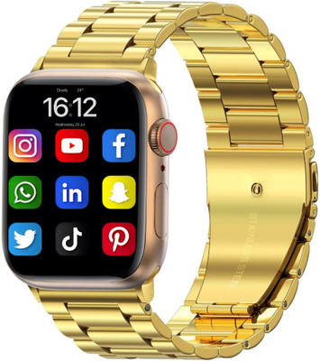 Tunifi Laxasfit S9 Ultra Golden No Color Fade warranty with Many Feature BT Calling Smartwatch(Gold Strap, 2 Inch Big Sunlight Proof Display)