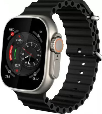 ROCK TOUCH Ultra 8 T800 Smart watch For Men & Women Smartwatch(Black Strap, Free size)