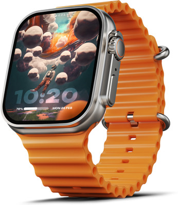 Boult Crown 1.95” Screen, BT Calling, Working Crown, Zinc Alloy Frame, 900 Nits, SpO2 Smartwatch  (Orange Strap, Free Size) For Rs. 1399 @ 69 %